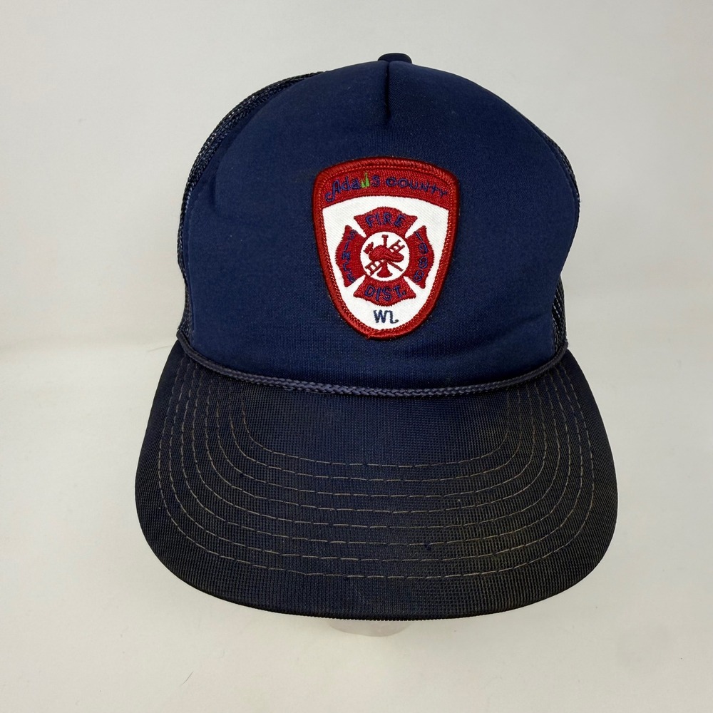 Vintage That Hat Adams County Fire District No 1 Trucker Hat Navy Blue Snapback